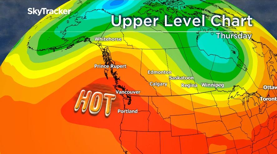 A strong ridge of high pressure will start developing Tuesday and continue through the week.