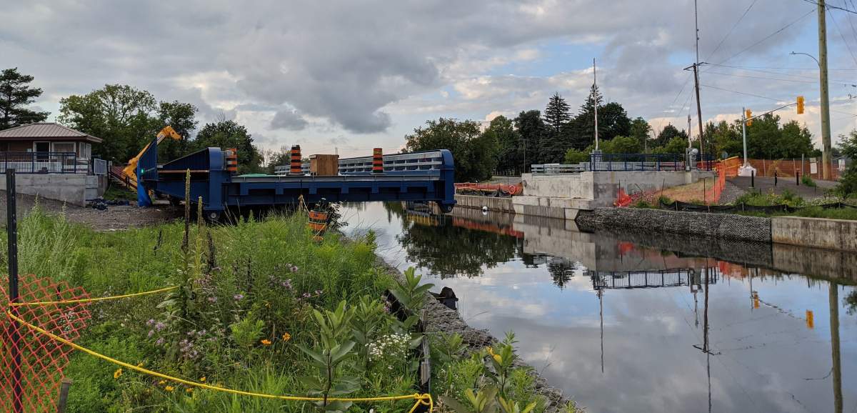 The Warsaw Road Swing Bridge in Peterborough remains under construction and is facing reopening delays.