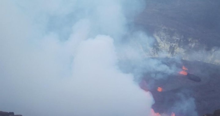 Hawaii’s Kilauea volcano erupts, causing lava fountains to cover crater floor