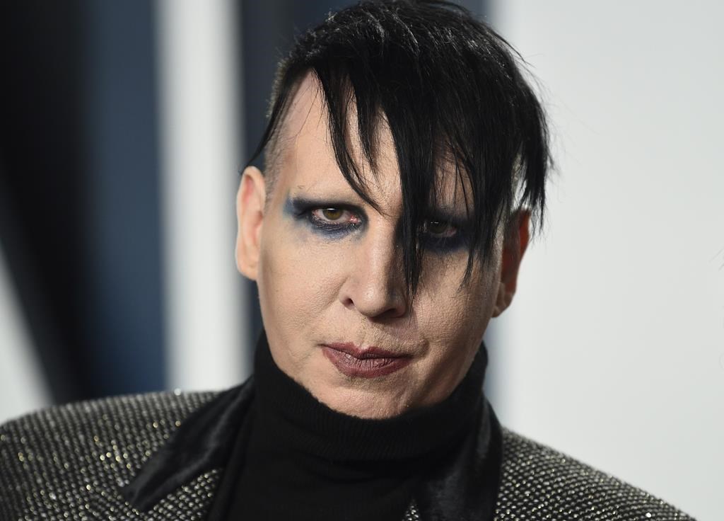 Marilyn Manson arrives at the Vanity Fair Oscar Party on Feb. 9, 2020, in Beverly Hills, Calif.