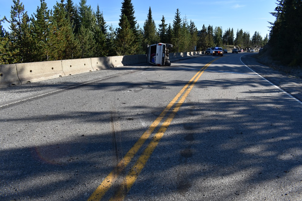 Trail RCMP say the single-vehicle crash happened on Highway 3 in the Kootenays, around 5:15 p.m., near Nancy Green Park.