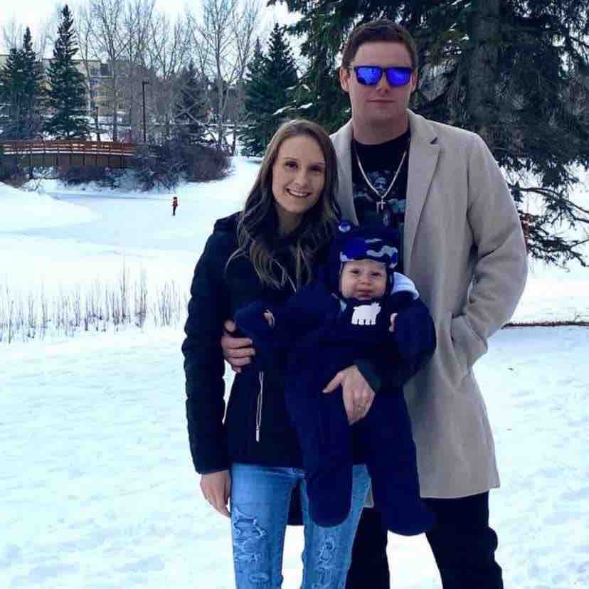 Mchale Busch, her partner Cody McConnell, and their toddler son Noah McConnell in an undated family photo.