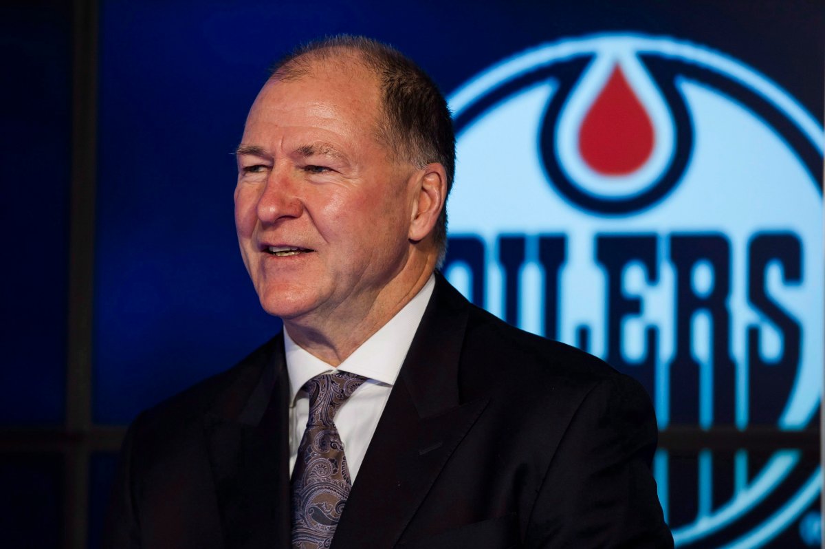 Kevin Lowe speaks to media about the upcoming NHL Centennial Greatest Team celebration game and being voted the greatest team of all time, in Toronto on Sunday, December 10, 2017. THE CANADIAN PRESS/Christopher Katsarov.