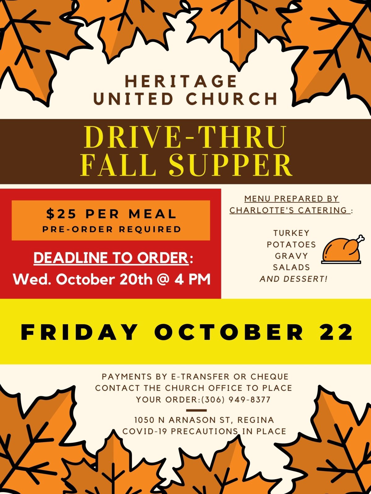 Heritage United Church Drive-Thru Fall Supper - image