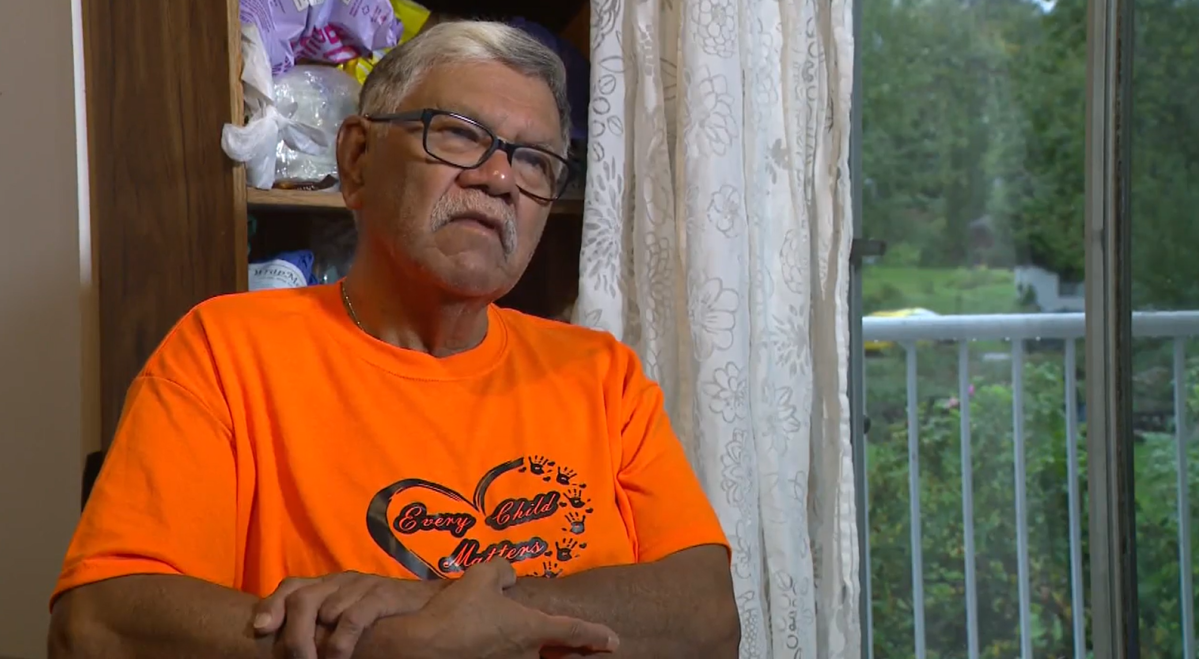 Tsleil-Waututh Elder Stanley Thomas, called ‘Spin’ in his community, tells Global News about his time in residential school on Sept. 30, 2021, National Day for Truth and Reconciliation.