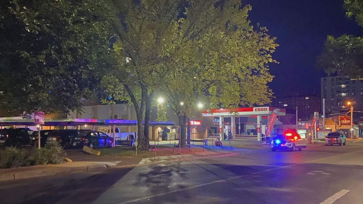 Edmonton police are investigating gunshots along Jasper Avenue Sunday, Sept. 5, 2021.