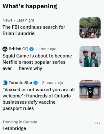 Lethbridge trending on Twitter in Canada on Sept. 28.
