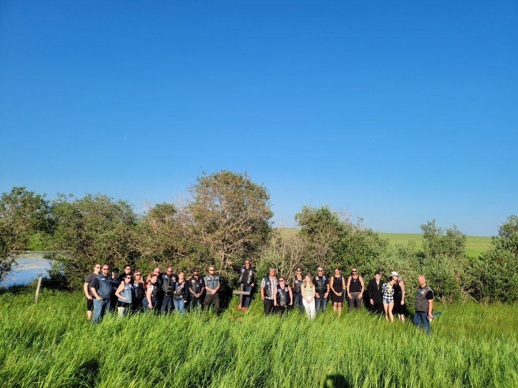 Friends and family of Matt Forseth gather at a memorial for the father of three who was killed in an impaired driving collision.