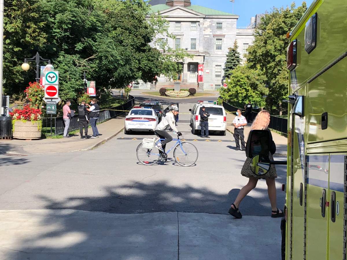 Montreal police are investigating after a receiving a call about a suspicious package at McGill University.