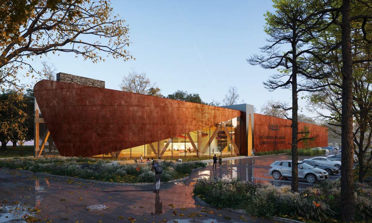 A rendering of the new Canadian Canoe Museum to be built in Peterborough.