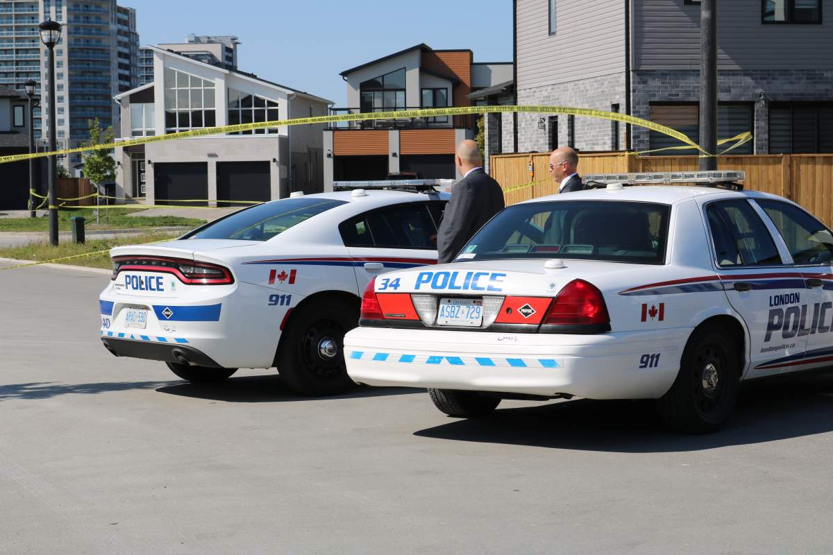 Police at the scene of fatal shooting in the area of Wateroak Drive and Heardcreek Trail, in the Whitehills neighbourhood. London Ont. September 11, 2021