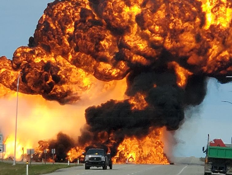 Highway 43 near Gunn, Alta. was closed due to a multi-vehicle collision on Friday, Sept. 17, 2021.