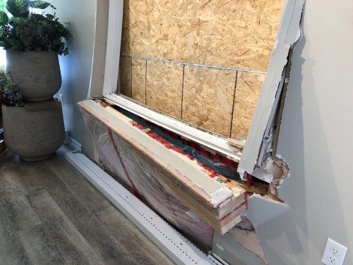 Damage inside Sandra Miller Floral Designs in Rothesay, N.B., after a vehicle struck the wall of the flower shop on Sept. 4, 2021.