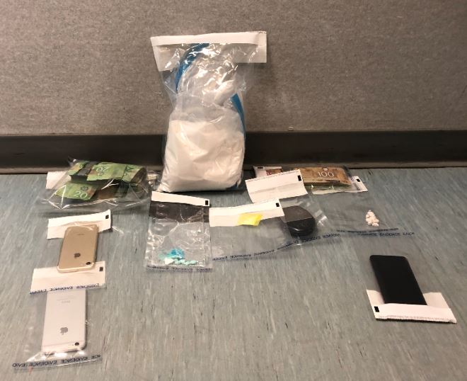 Thompson RCMP conducted a traffic stop on Saturday which resulted in the seizure of cocaine and a large amount of Canadian cash.