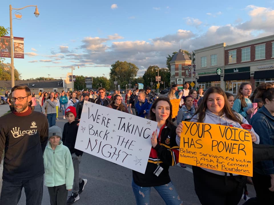 Participants in a Take Back the Night march.