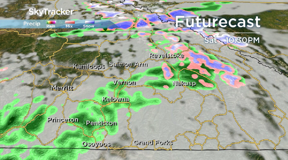 There is a chance of showers across the region Saturday evening.