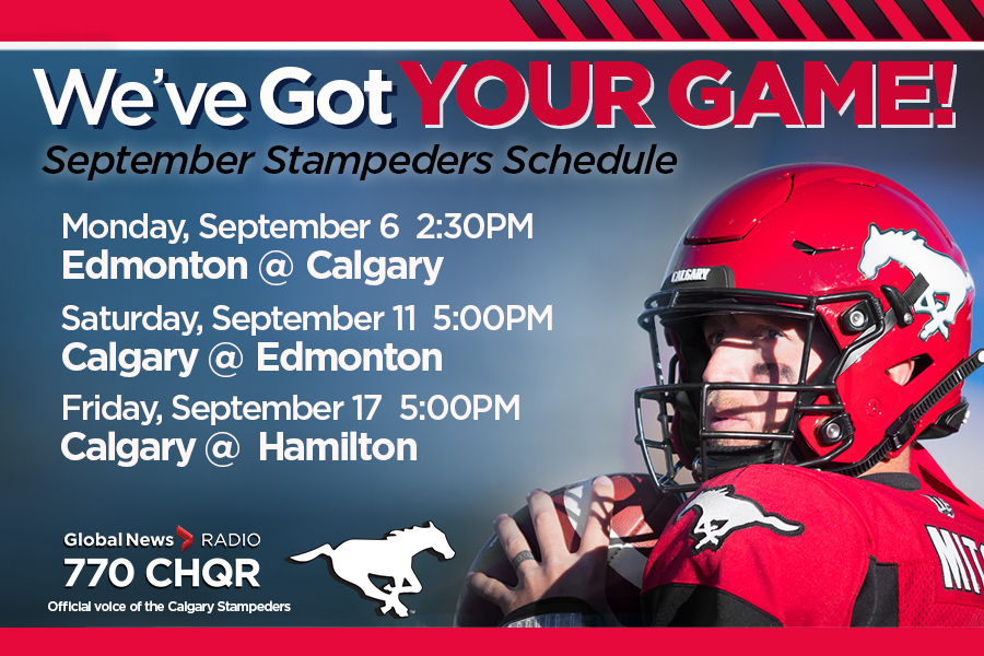 Calgary Stampeders: September Schedule - image