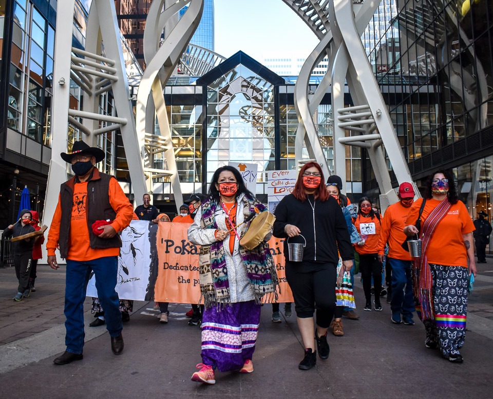 Calgary-based Colouring It Forward Reconciliation Society is pleased to present the sixth annual Pokaiks (pookehks) - The Children: Orange Shirt Day Walk. The walk will begin at Eau Claire Park and finish at Contemporary Calgary on Monday, September 30 to honour and stand in solidarity with survivors and victims of the residential school system. A gathering will follow with performances, traditional dancing, remarks from members of the Indigenous community.