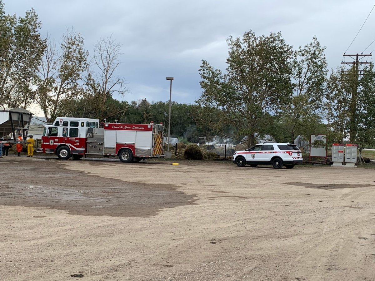 Saskatoon Fire responded to an acreage fire on Saturday morning.