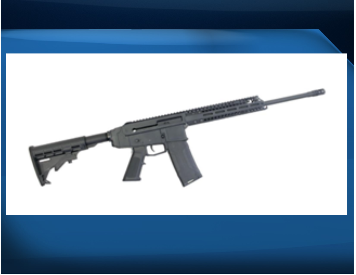 A rifle similar to this model was reported stolen from a vehicle in Peterborough.