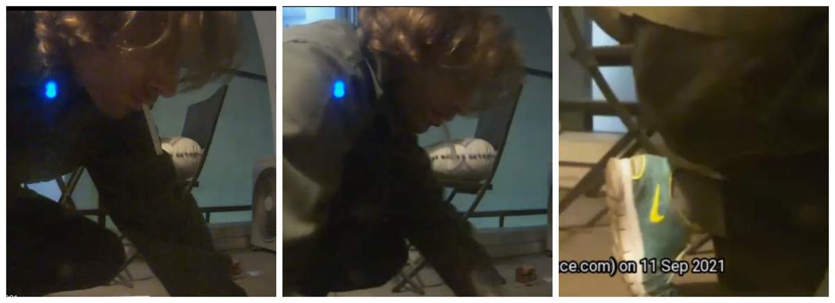 Calgary police released images of a  man suspected of repeatedly scaling a woman's balcony Sept. 25, 2021.