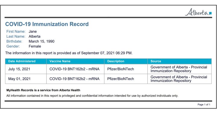 covid 19 printable proof of vaccination card to be available to albertans this week globalnews ca