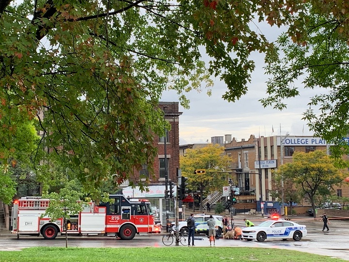 Montreal police are investigating after a cyclist was taken to hospital in critical condition in a hit-and-run collision. Monday, Sept. 27, 2021.