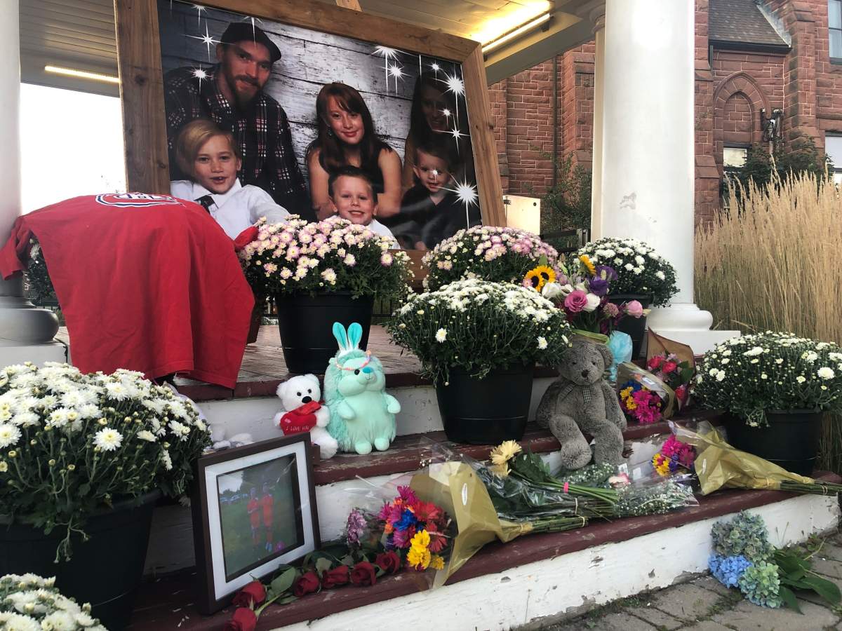 A memorial has been setup in Amherst, N.S. for a family of six found dead after a camper fire. 