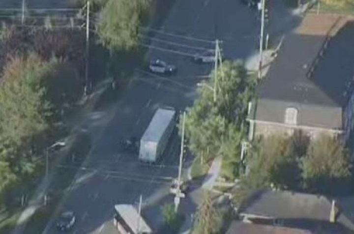 Aerial view of a crash near Browns Line and Horner Avenue.