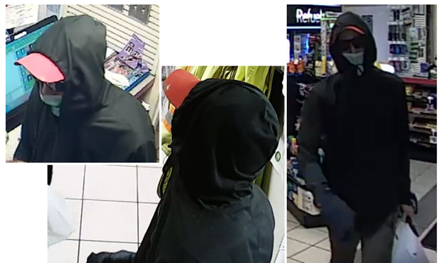 Peterborough police released these images of a suspect in a knifepoint robbery at a gas station.