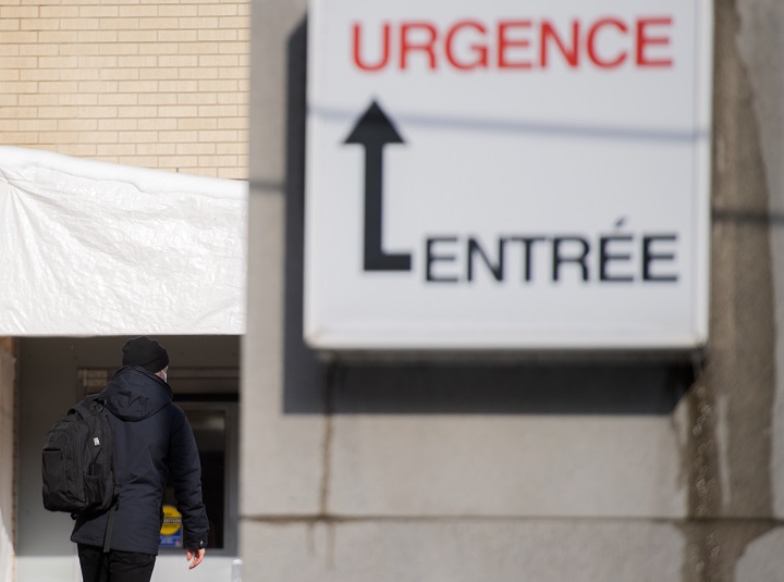 A sign for the emergency department is shown at a hospital in Montreal, Saturday, January 2, 2021, as the COVID-19 pandemic continues in Canada and around the world.
