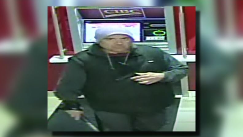 Police are looking for a suspect who damaged ATMs in the Greater Victoria area.