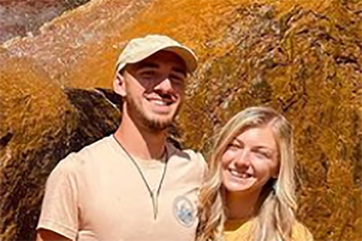 Brian Laundrie and Gabby Petito are shown at Zion National Park in Utah on July 16, 2021.
