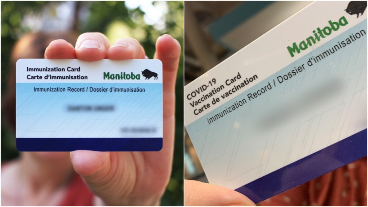 The Manitoba government says new COVID-19 vaccination cards don't say COVID-19 on the front. That led to some confusion for a Winnipeg couple traveling out of province.