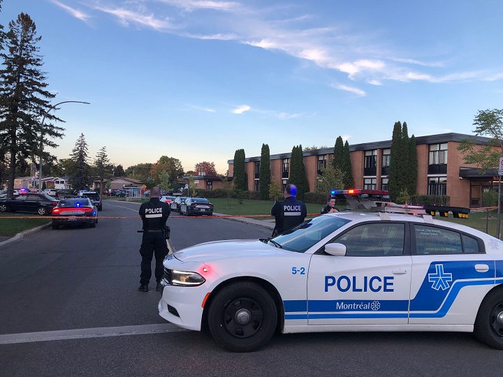 Montreal police are at the scene of a collision outside a polling station in Dollard-des-Ormeaux.   Monday, Sept. 20, 2021.