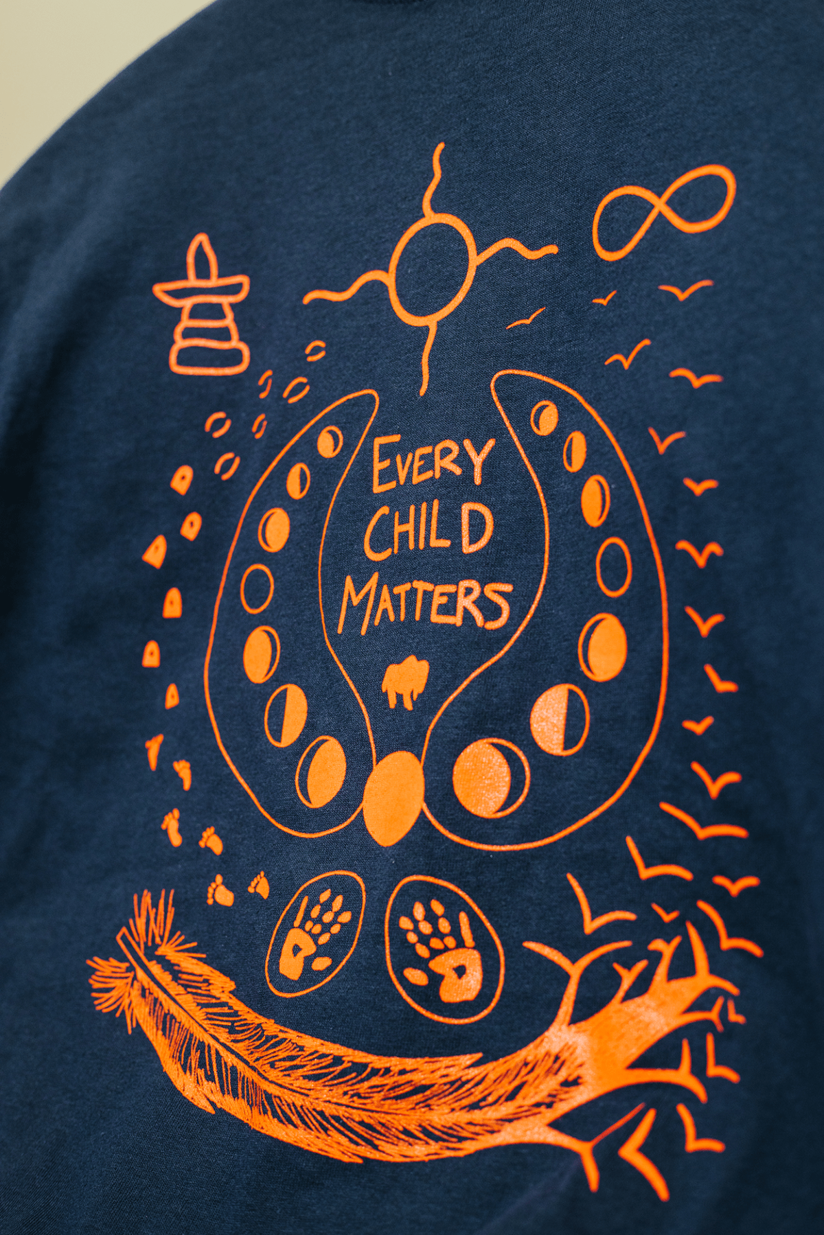 Chataya Holy Singer’s design for a shirt for Truth and Reconciliation Day commissioned by the University and the City of Lethbridge.