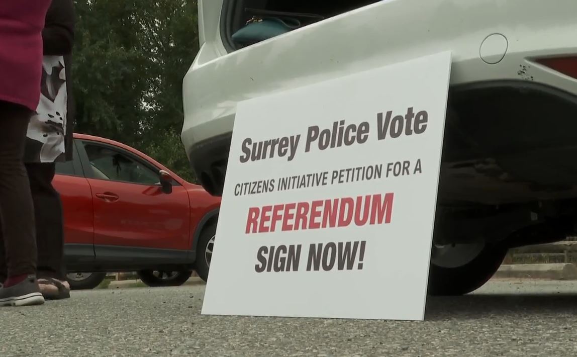 Advocates for Surrey policing referendum say bylaw ticket issued - image