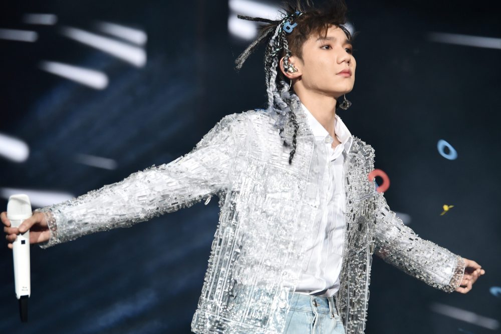Singer/actor Roy Wang Yuan of boy group TFBoys performs during his first solo concert 'Yuan' at Nanjing Olympic Sports Centre on August 31, 2019 in Nanjing, Jiangsu Province of China.