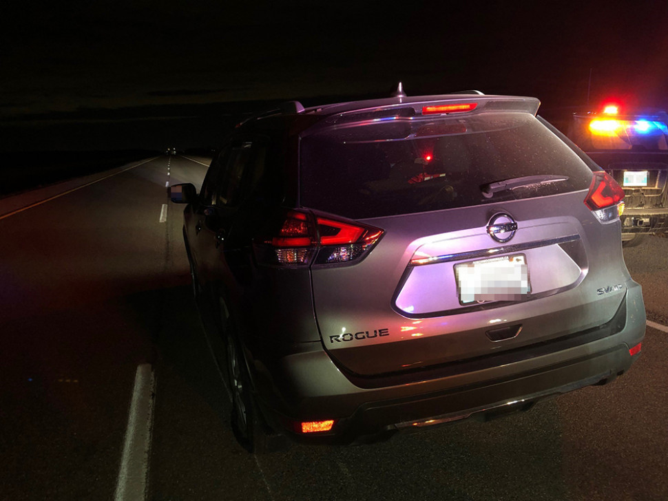 The stolen vehicle after it was stopped by RCMP.