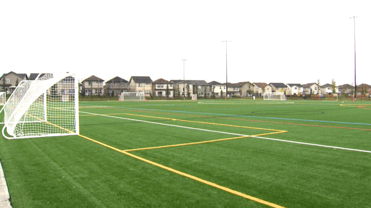 A new artificial turf field at the Genesis Centre in Calgary officially opened on Sunday, Sept. 12, 2021.