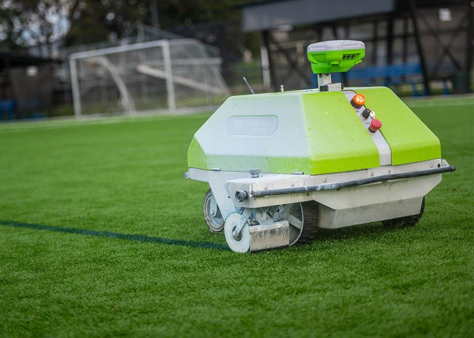 Robby is an autonomous line-painter and the newest addition to the groundskeeping team at the University of British Columbia in Vancouver.