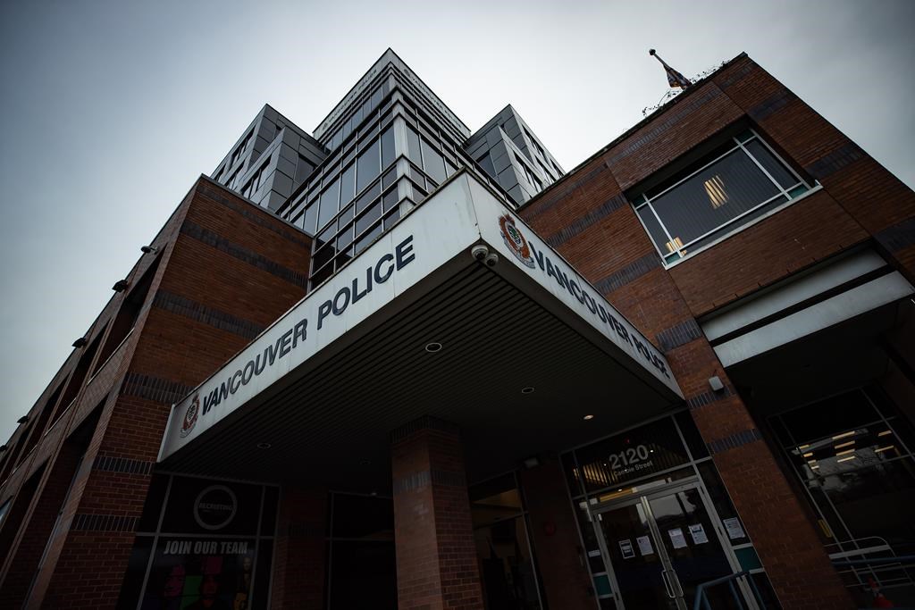 Vancouver Police Department headquarters is seen in Vancouver, on Saturday, Jan. 9, 2021.