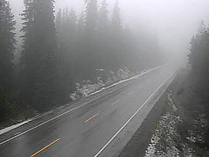 Weather conditions at Paulson Summit on Highway 3 on Friday, Oct. 15, 2021. The summit has an elevation of 1,446 metres.