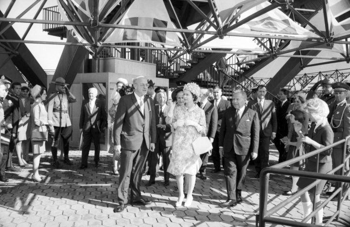 Queen Elizabeth and entourage visit Expo ’67 in Montreal on July 3, 1967.