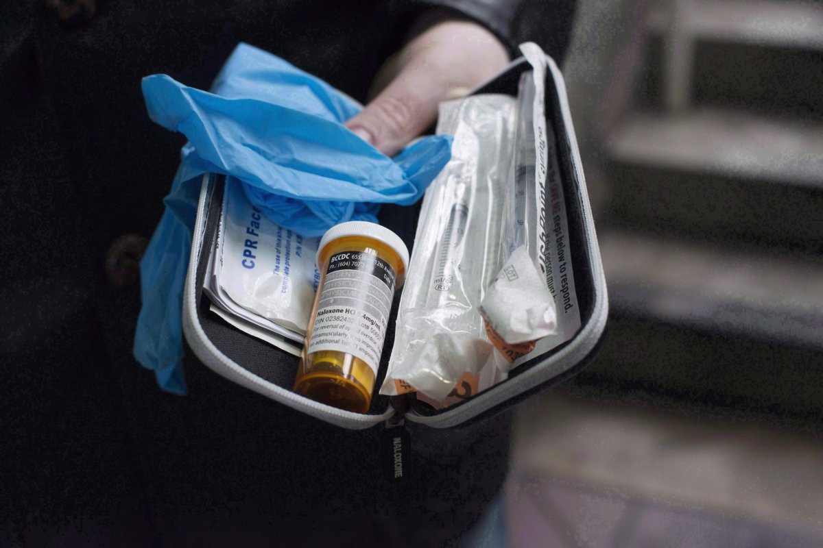 A naloxone anti-overdose kit is shown in Vancouver, Friday, Feb. 10, 2017. 