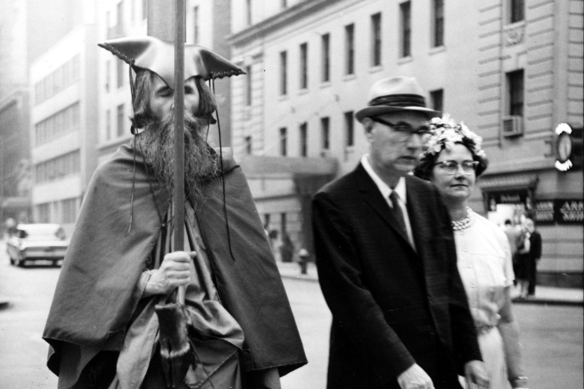 Moondog (a.k.a. Louis Hardin), left, on the streets of New York,  Sept. 11, 1963. He might be the reason the term 'rock'n'roll' became common place. 