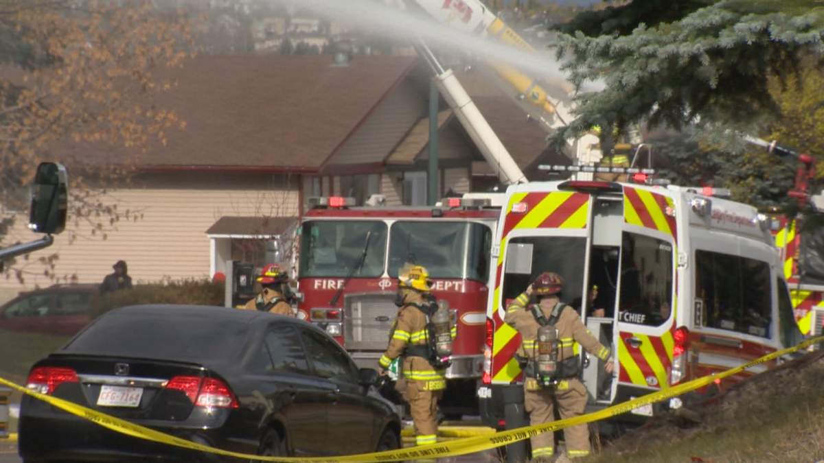 The Calgary Fire Department responded to a blaze in Beddington Heights on Sunday, Oct. 10, 2021.