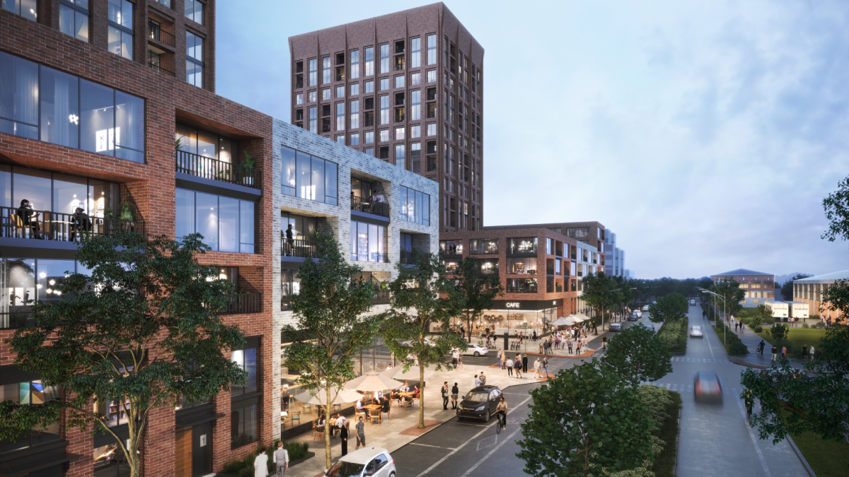 An artist’s post construction rendering of the intersection on Barton Street West at Caroline Street. Aeon Studio Group are working to establish a film production district near Hamilton’s West Harbour.