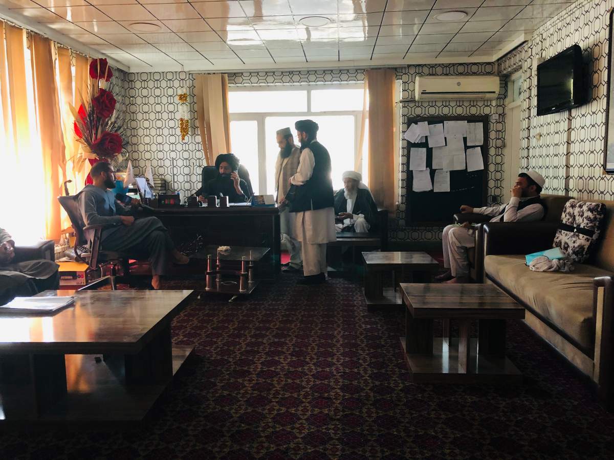 Taliban commander at Afghan police station, Kabul.