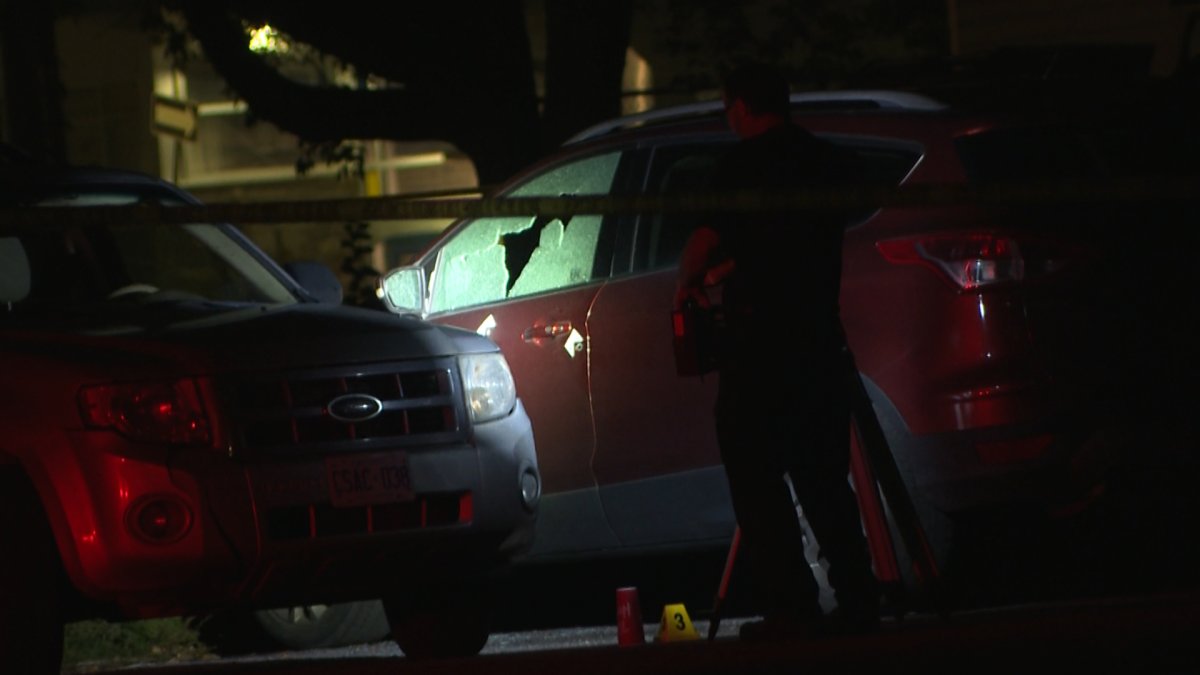 Police say a firearm was discharged at a car around 8 p.m. Friday night on Theresa Crescent, resulting in non-lethal injuries to a local man.